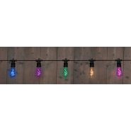 10 Partylights 5 cm Spiraal Filament Multi 10M