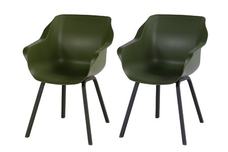 2 x Sophie Element Armchair moss green carbon black