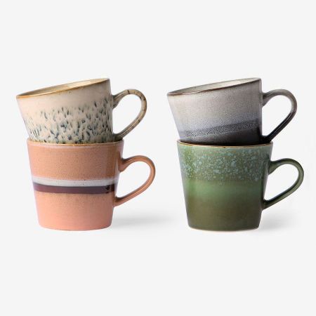 70s ceramics: cappuccino mugs (set of 4) - afbeelding 1