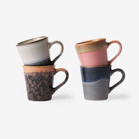 70s ceramics: espresso mugs (set of 4)