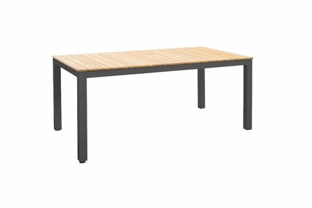 Arashi dining table 169x90cm. alu dark grey/teak