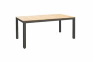 Arashi dining table 169x90cm. alu dark grey/teak