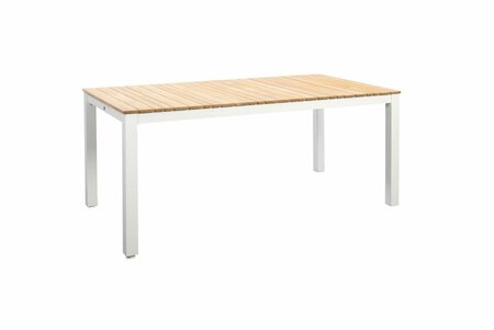 Arashi dining table 169x90cm. alu white/teak