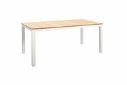 Arashi dining table 169x90cm. alu white/teak