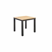 Arashi dining table 76x76cm. alu dark grey/teak