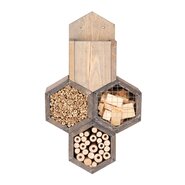 Bijenhotel met Bloempot Grijs - B 24 x D 11 x H 40 cm - afbeelding 2