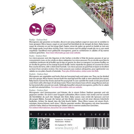 Buzzy® Microgreens, Radijs Rode Daikon - afbeelding 2