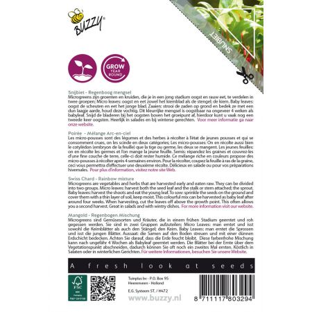 Buzzy® Microgreens, Snijbiet Regenboogmengsel - afbeelding 2