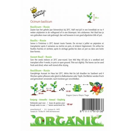 Buzzy® Organic Basilicum Rosie (BIO) - afbeelding 2