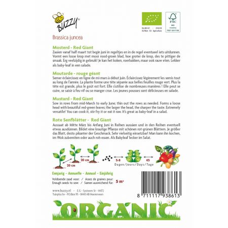 Buzzy® Organic Mosterd Red Giant (BIO) - afbeelding 2