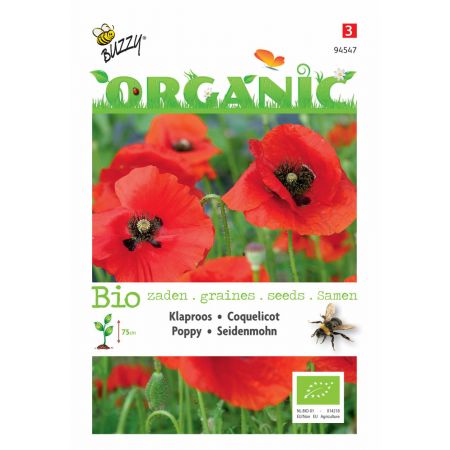 Buzzy® Organic Papaver, Klaproos Rood  (BIO) - afbeelding 1