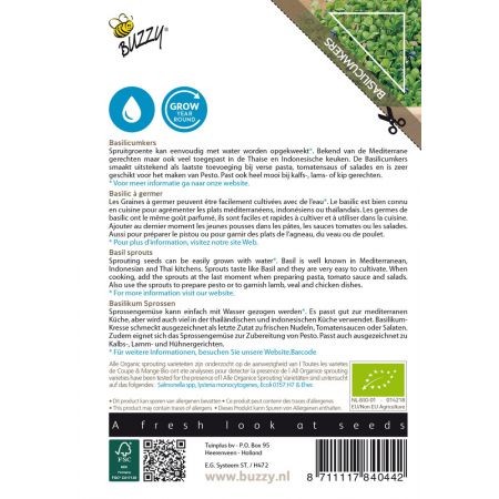 Buzzy® Organic Sprouting Basilicumkers (BIO) - afbeelding 2