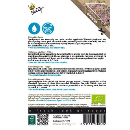 Buzzy® Organic Sprouting Koolrabi blauwpaars (BIO) - afbeelding 2