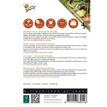 Buzzy® Patio Vegetables, Romeinse Mini-sla (gemengd) - afbeelding 2