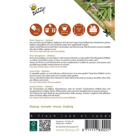 Buzzy® Patio Vegetables, Sugar Snap delikett - afbeelding 2