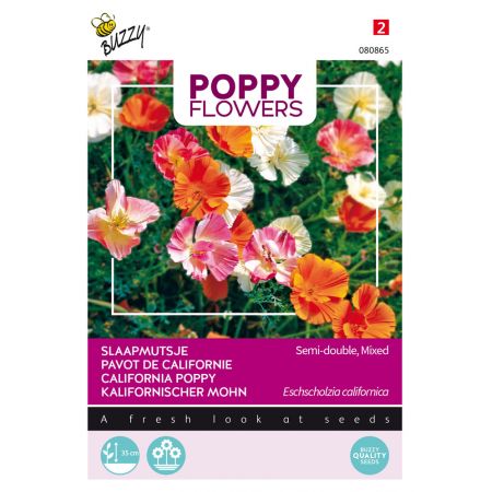 Buzzy® Poppy Flowers, Slaapmutsjes Dubbelbl. Gem. - afbeelding 1