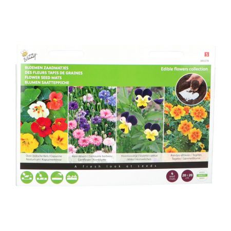 Buzzy® Zaadmatjes Eetbare Bloemen 4 matjes (5) - afbeelding 1