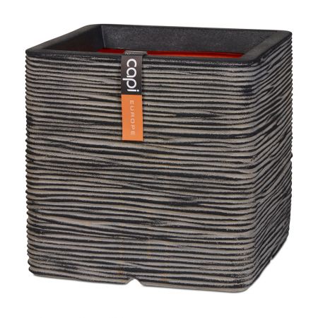 Capi Europe - Pot vierkant Rib NL 30x30x30 antraciet - afbeelding 1