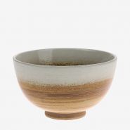 ceramic brown/white bowl - afbeelding 1