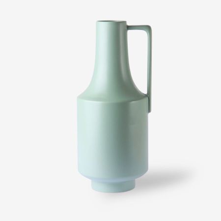 ceramic vase green with handle - afbeelding 1