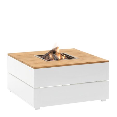 COSIPURE 120x80x48 white /teak top - afbeelding 1