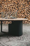 COSILOFT round D120 x H47 cm black/teak top - afbeelding 3