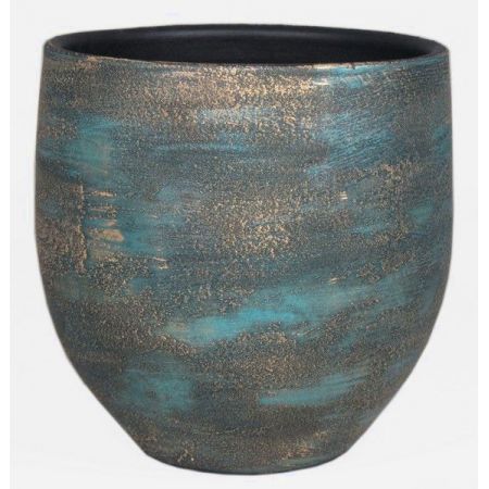 Floran Pot Madeira D14 H13 cm Blauw Goud