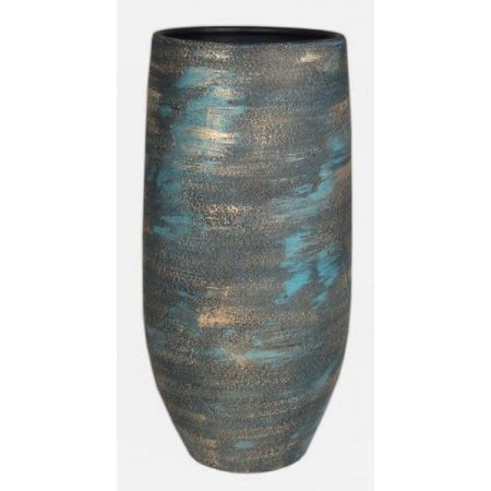 Floran Vaas Madeira D18 H35 cm Blauw Goud