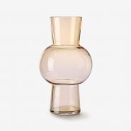 glass flower vase M peach - afbeelding 1