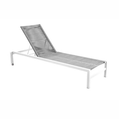 Ishi stackable lounger alu white/rope light grey