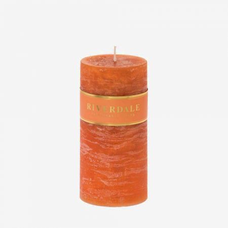 Kaars Pillar burnt orange 10x15cm