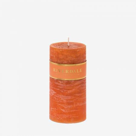 Kaars Pillar burnt orange 7x14cm