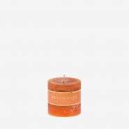 Kaars Pillar burnt orange 7x7cm