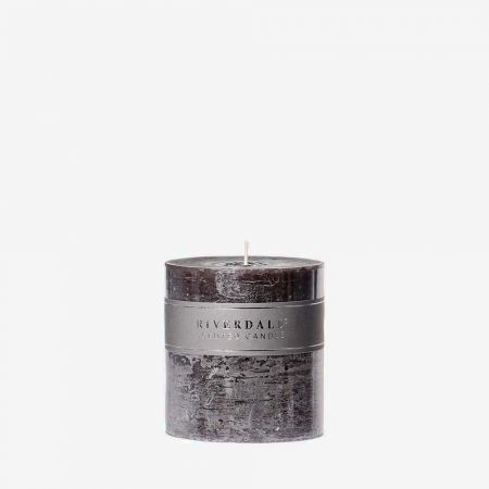 Kaars Pillar Dark grey 10x10cm