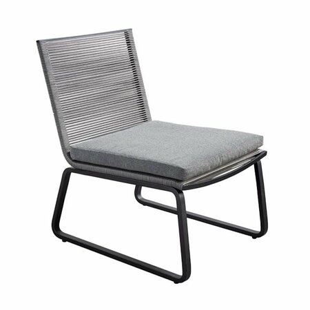 Kome lounge chair alu black/rope dark grey/kurai