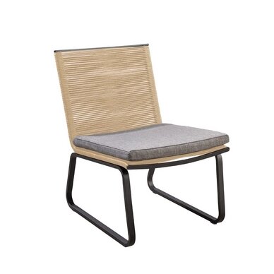 Kome lounge chair alu black/rope natural/soil