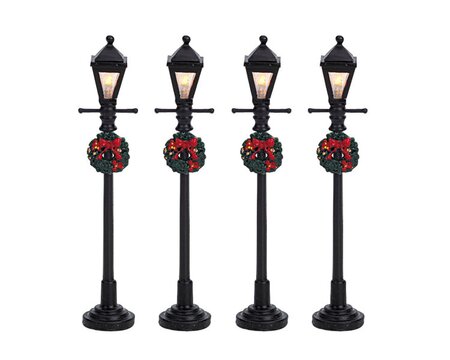 Lemax Gas lantern street lamp, set of 4, B/O (4,5V)