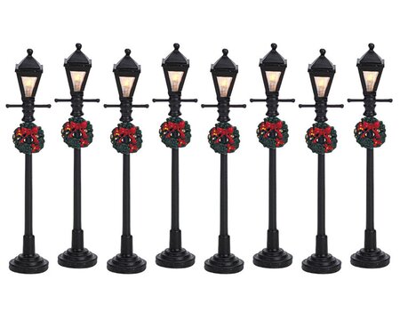 Lemax Gas lantern street lamp, set of 8, B/O (4,5V)