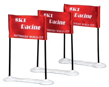 Lemax Ski racing flag, set of 3