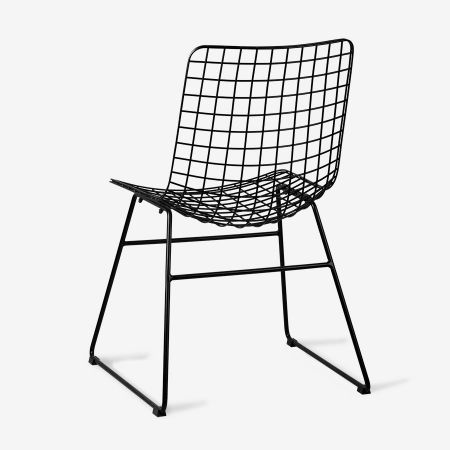 metal wire chair black - afbeelding 1