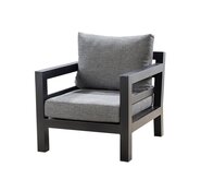 Midori lounge chair alu black/panther black