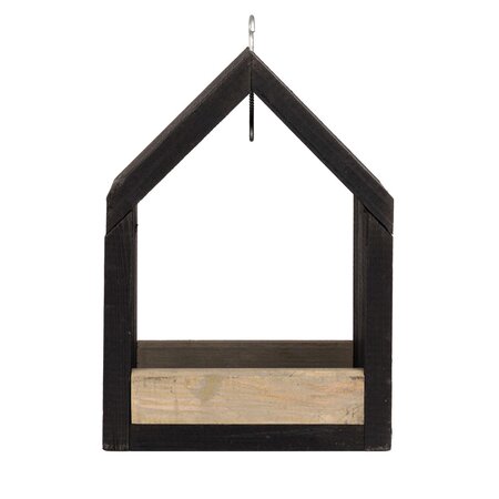 Modern hangend vogelvoerderhuisje Zwart-Grijs - B 16 x D 13 x H 22 cm - afbeelding 2