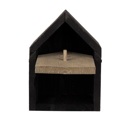 Modern Vogelhuisje Nestkast Zwart-Grijs - B 16 x D 13 x H 22 cm - afbeelding 4