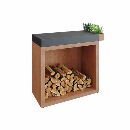 OFYR Butcher Block Storage 90 Corten Ceramic Dark Grey