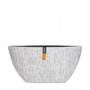 Ovale pot Stone I 27x13x14 ivoor