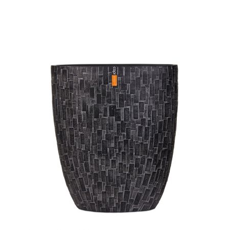 Capi Europe - Ovale pot Stone 33x15x36 zwart