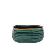 Planter Iris turquoise D15x8 H8