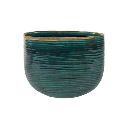 Planter Iris turquoise D26x13 H20