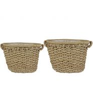 Planter set van 2 Huub naturel D62x34 H48