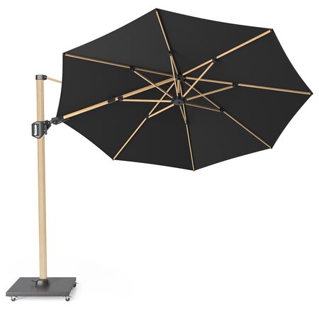 Platinum Zweefparasol Challenger T² Premium Ø 350 cm Faded black - afbeelding 2